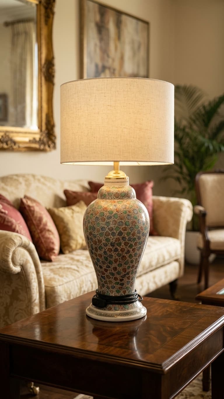 Petite Floral Sphere Lamp Base