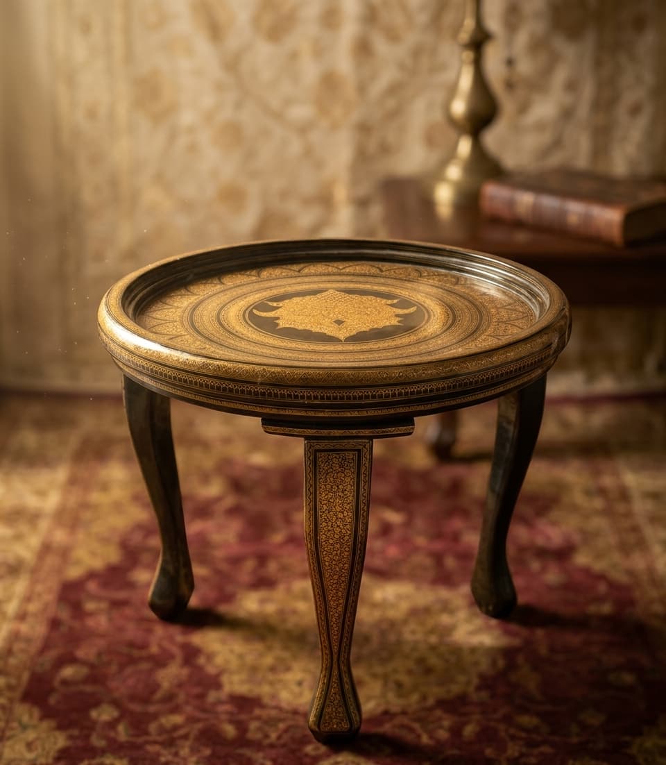 Ebony Medallion Side Table 2