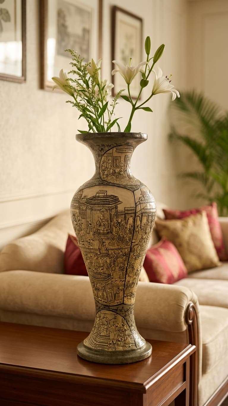 Kashmir Bazaar Narrative Vase