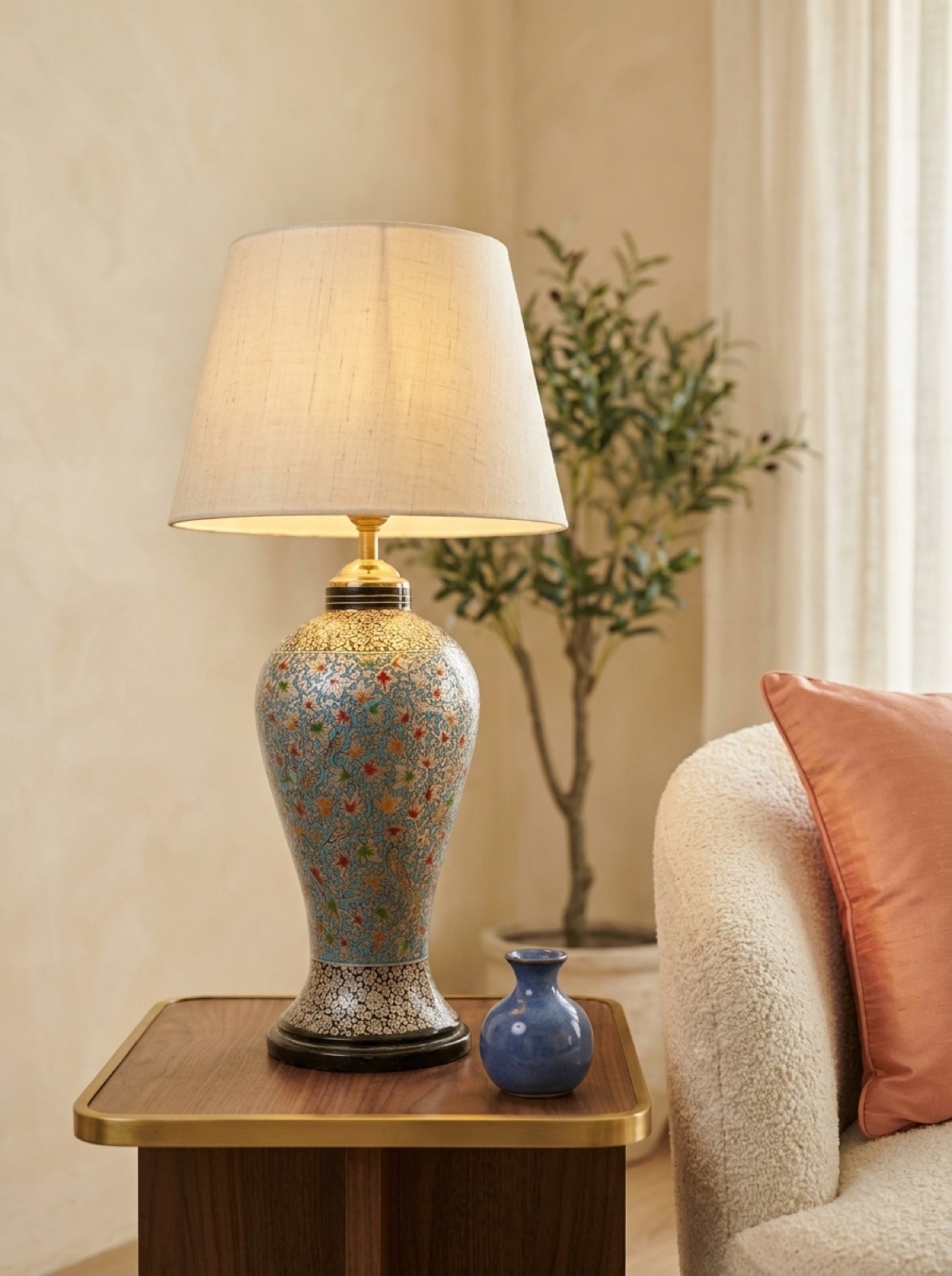 Chinar leaf lamp in a modern setting