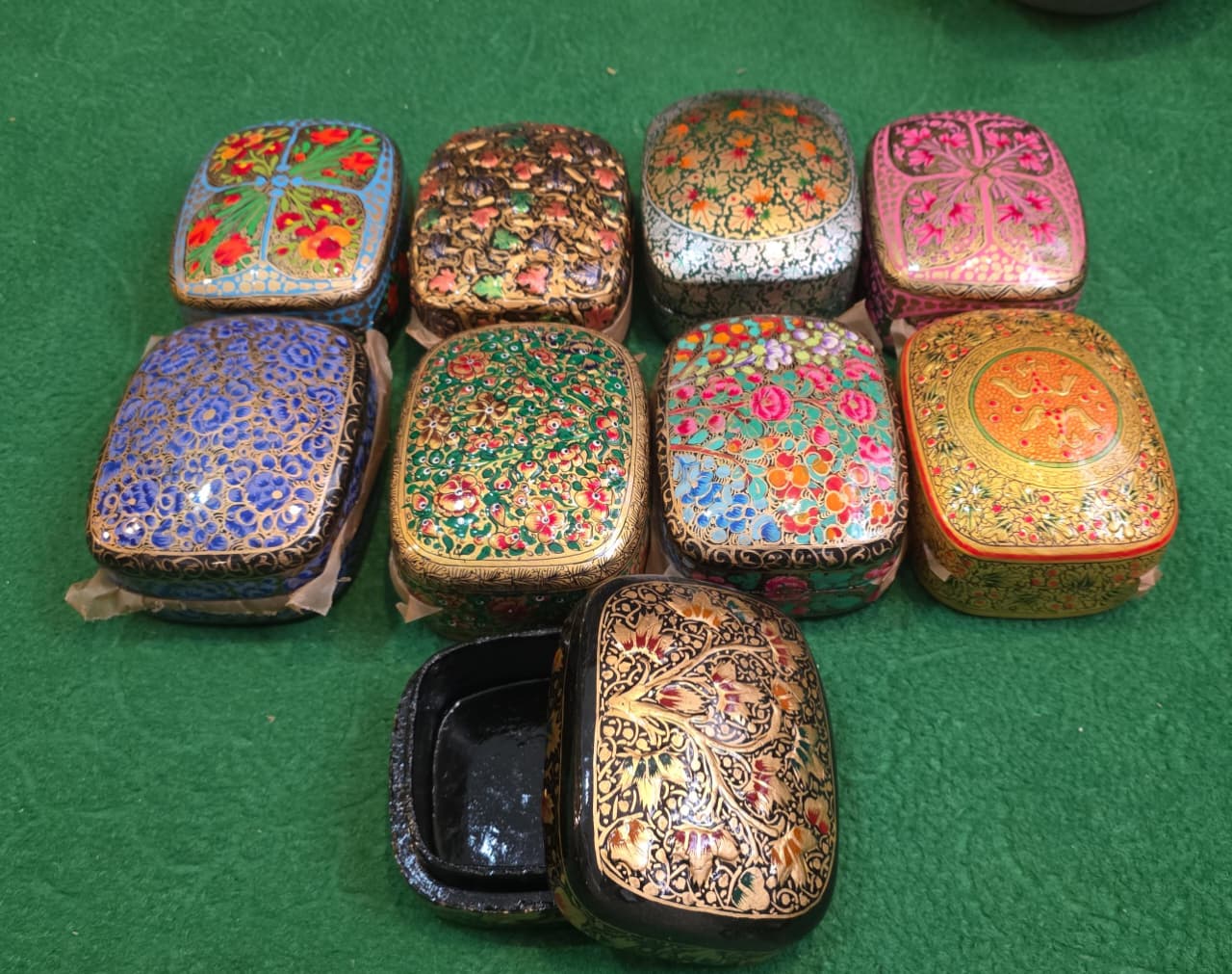 Collection of small paper-mache souvenirs